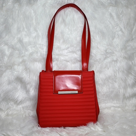 Versace Bags Versace Nylon And Leather Shoulder Bag Red Poshmark